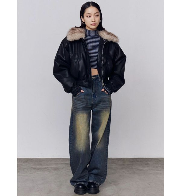 EMODA「フェイクレザーブルゾン」|ブルゾン・スタジャン|