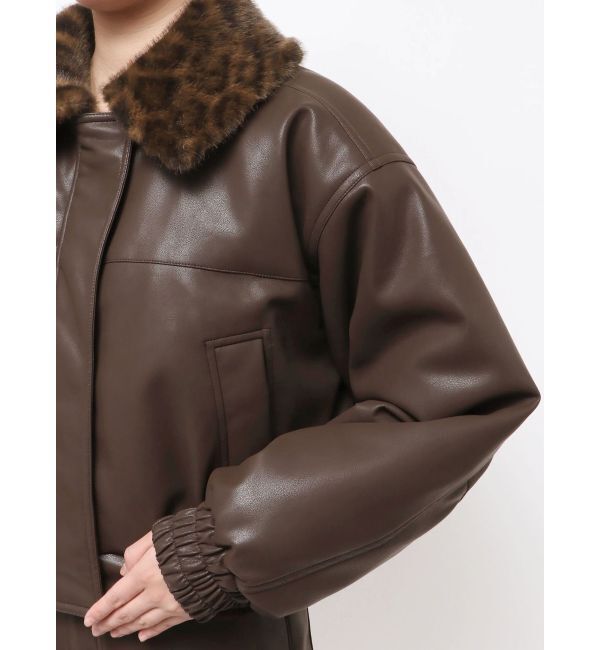 EMODA「フェイクレザーブルゾン」|ブルゾン・スタジャン|