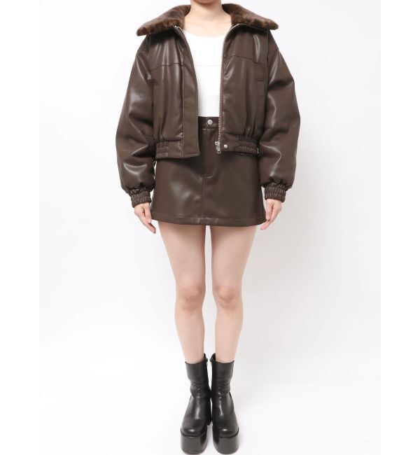 EMODA「フェイクレザーブルゾン」|ブルゾン・スタジャン|