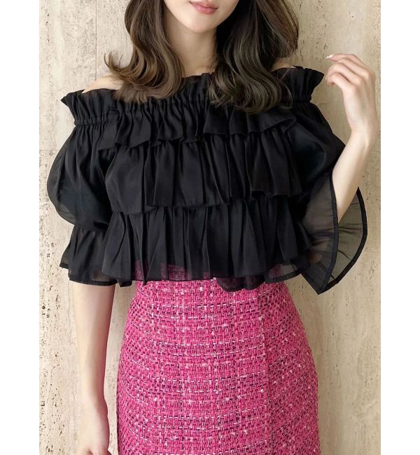 MERCURYDUO「オフショル2WAYティアードブラウス」|シャツ・ブラウス|