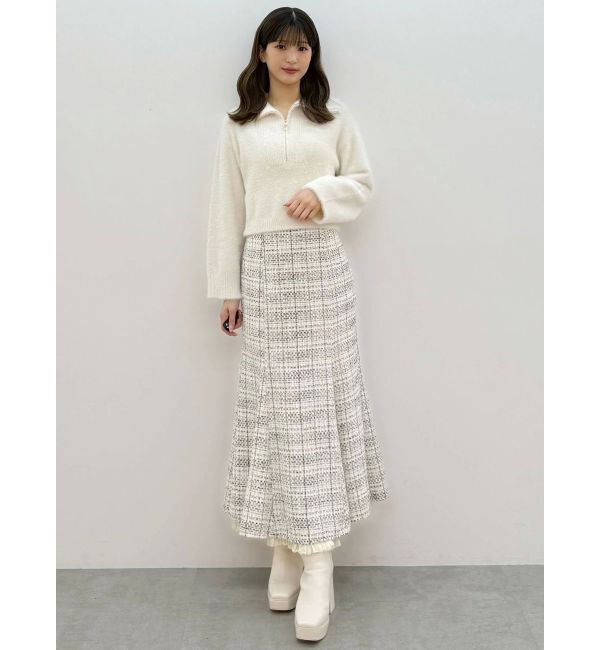 MERCURYDUO「オリジナルツイードスソプリーツマーメイドスカート」|スカート|
