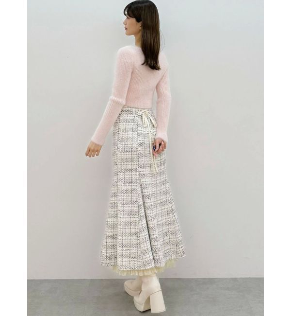 MERCURYDUO「オリジナルツイードスソプリーツマーメイドスカート」|スカート|