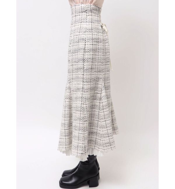 MERCURYDUO「オリジナルツイードスソプリーツマーメイドスカート」|スカート|