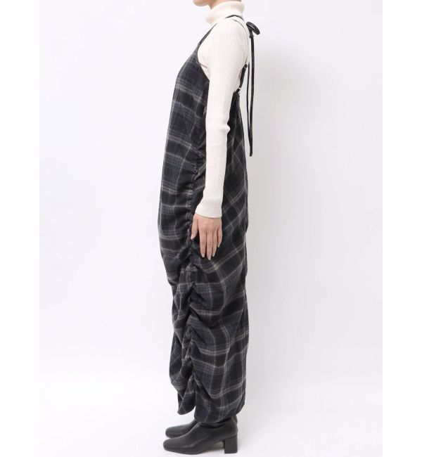 Ungrid「シャーリングデザインチェックワンピース」|ワンピース|