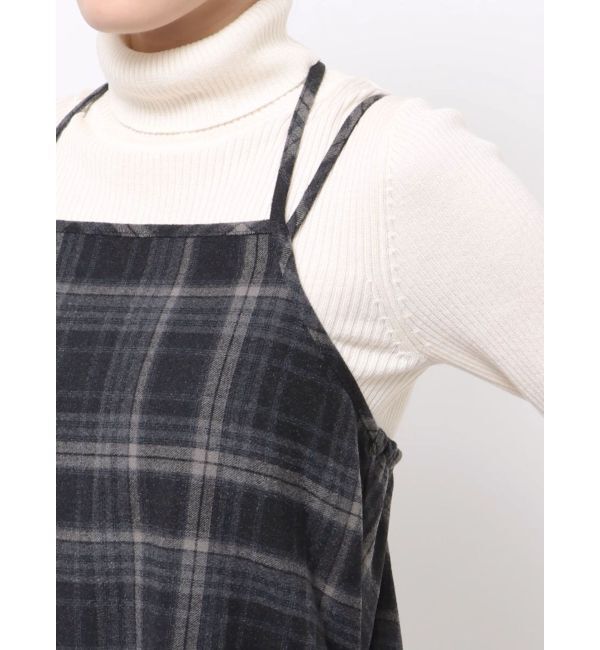 Ungrid「シャーリングデザインチェックワンピース」|ワンピース|