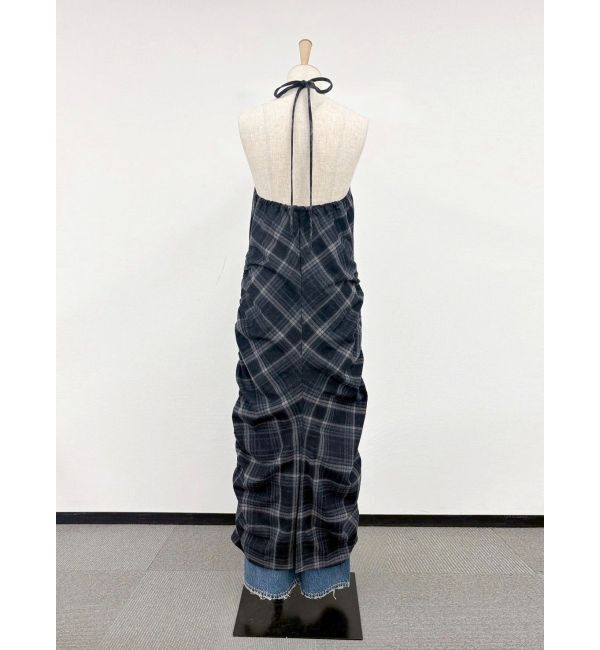 Ungrid「シャーリングデザインチェックワンピース」|ワンピース|