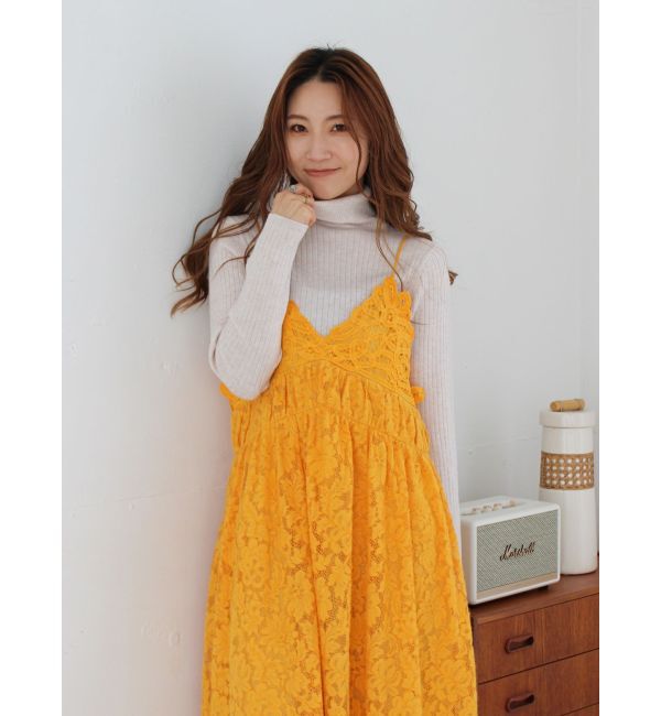 Ungrid「バテン起毛レースキャミワンピース」|ワンピース|
