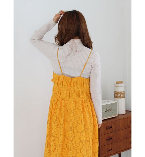 Ungrid「バテン起毛レースキャミワンピース」|ワンピース|