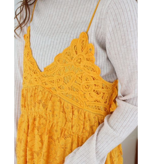 Ungrid「バテン起毛レースキャミワンピース」|ワンピース|