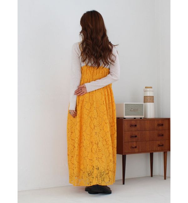 Ungrid「バテン起毛レースキャミワンピース」|ワンピース|