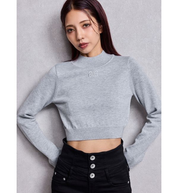 GYDA「Symmetry GYDAラメニットトップス」|ニット・セーター|グレー