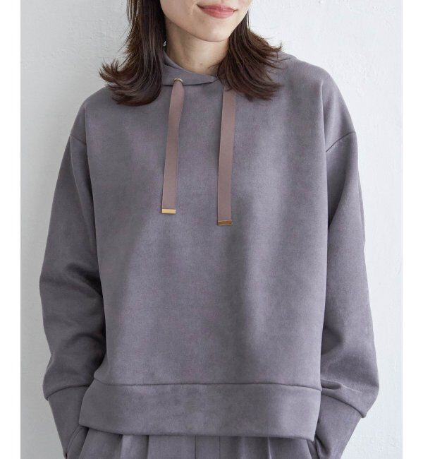 ikka「GOKU楽フェイクスエードフードパーカー」|パーカー|