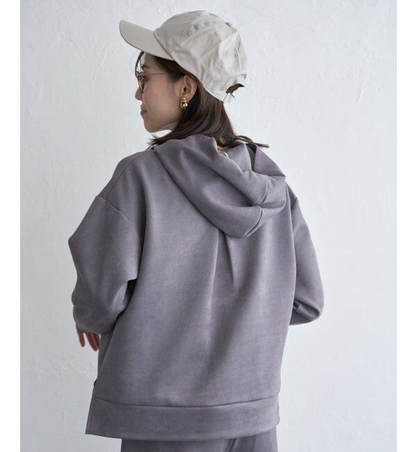 ikka「GOKU楽フェイクスエードフードパーカー」|パーカー|