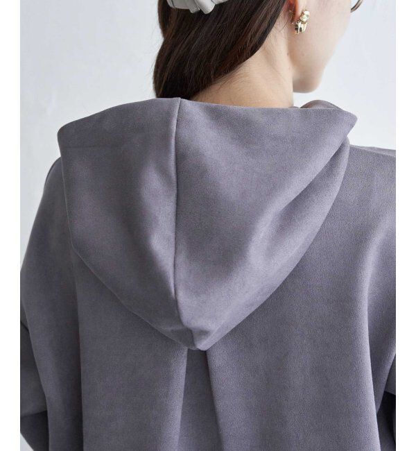 ikka「GOKU楽フェイクスエードフードパーカー」|パーカー|