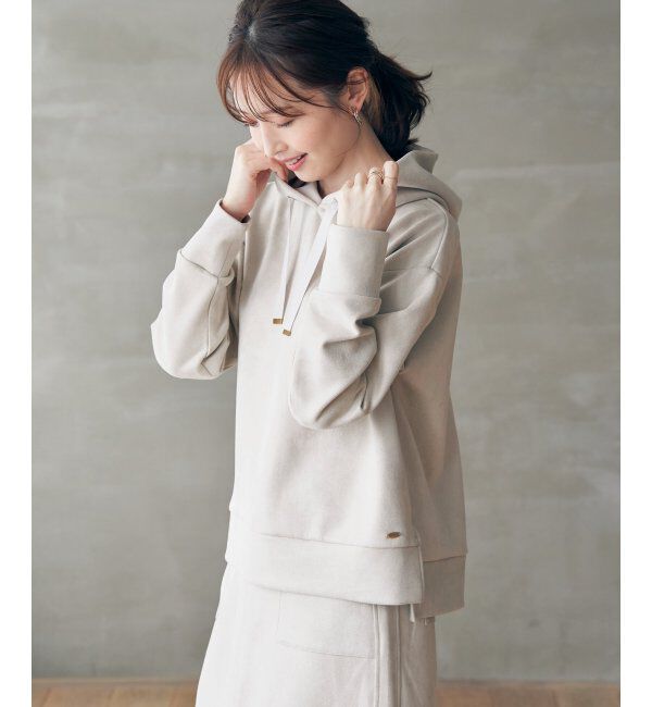 ikka「GOKU楽フェイクスエードフードパーカー」|パーカー|