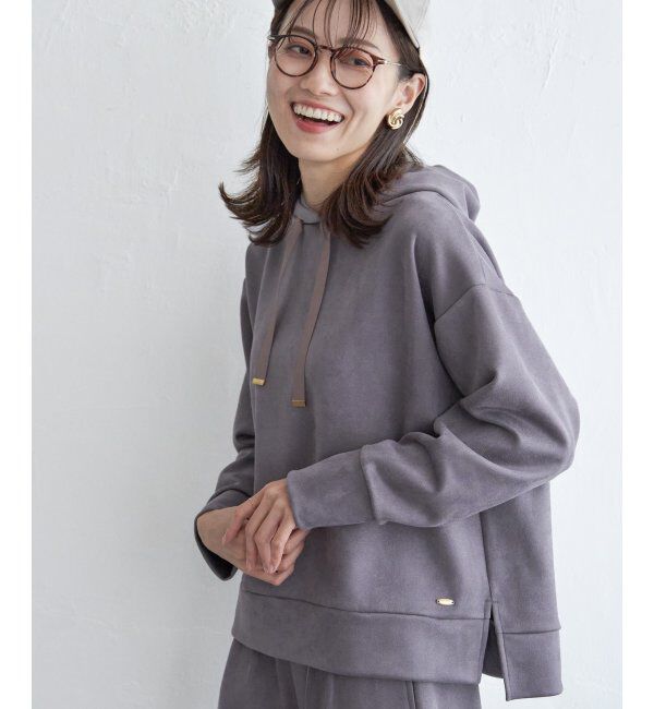 ikka「GOKU楽フェイクスエードフードパーカー」|パーカー|