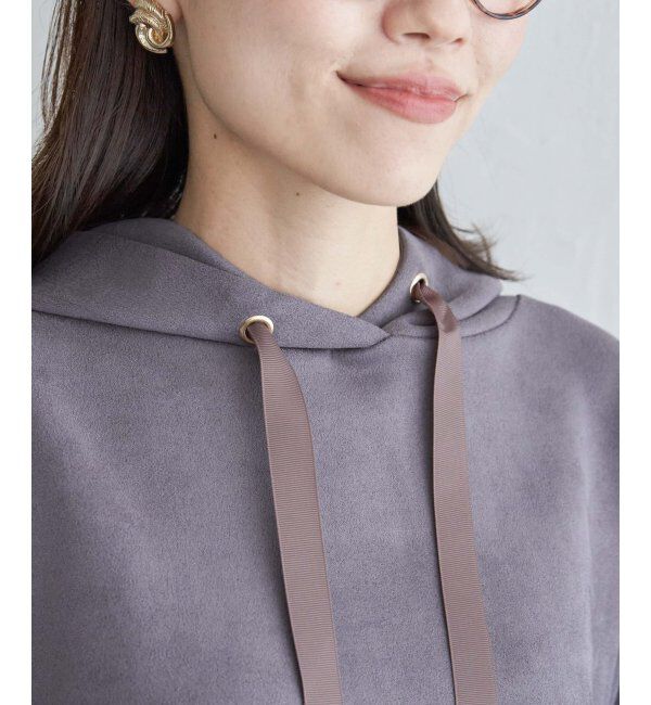 ikka「GOKU楽フェイクスエードフードパーカー」|パーカー|