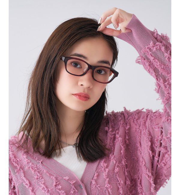  「ウェリントン型 メガネ | 軽量｜伊達メガネ 度付きメガネ｜ユニセックス｜読書 ビジネス   レンズ交換券付」|メガネ|レッド