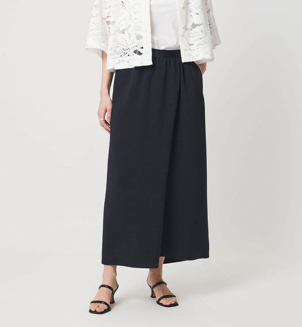 UNITED ARROWS「COMFY ラップ マキシスカート ‐防汚 UVカット ウォッシャブル‐」|スカート|NAVY