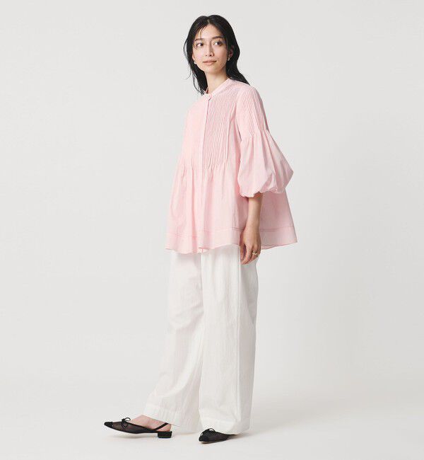 UNITED ARROWS「ピンタック バンドカラー ブラウス」|シャツ・ブラウス|