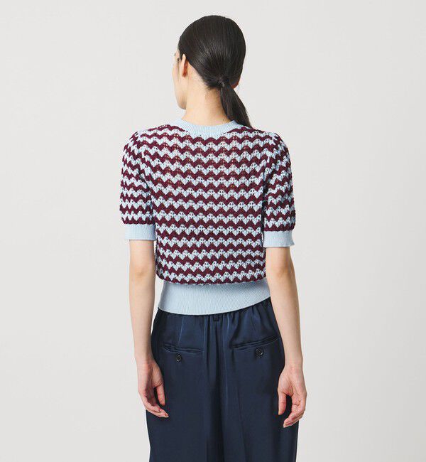 AEWEN MATOPH「＜AEWEN MATOPH＞シェプロンストライプショートスリーブニット ウォッシャブル」|ニット・セーター|