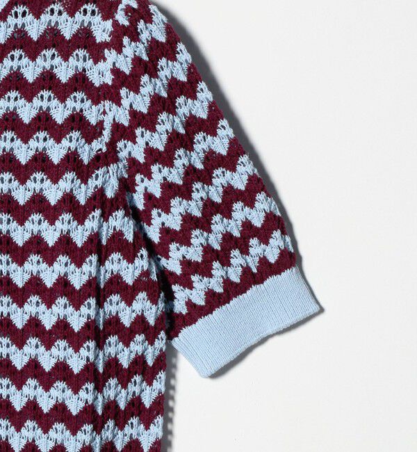 AEWEN MATOPH「＜AEWEN MATOPH＞シェプロンストライプショートスリーブニット ウォッシャブル」|ニット・セーター|