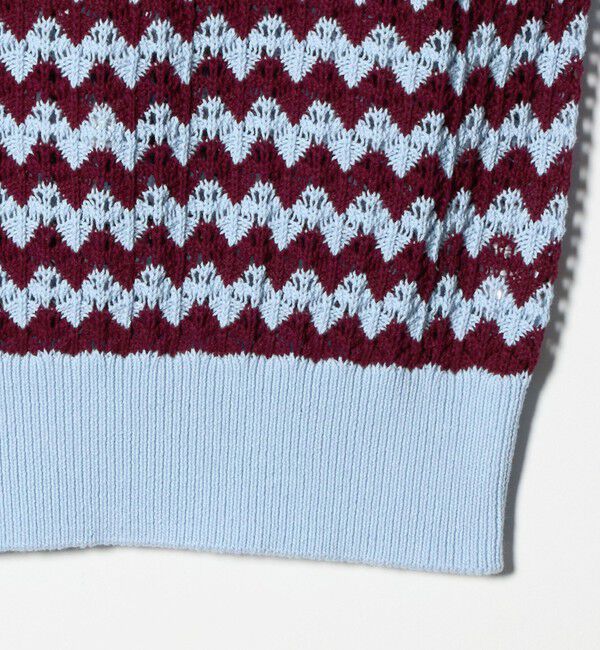 AEWEN MATOPH「＜AEWEN MATOPH＞シェプロンストライプショートスリーブニット ウォッシャブル」|ニット・セーター|