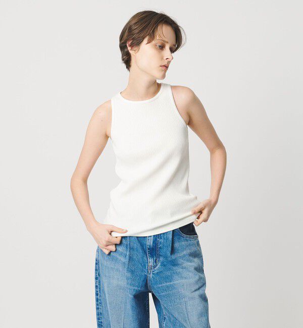 AEWEN MATOPH「＜AEWEN MATOPH＞リブ アシンメトリータンクトップ」|タンクトップ|WHITE