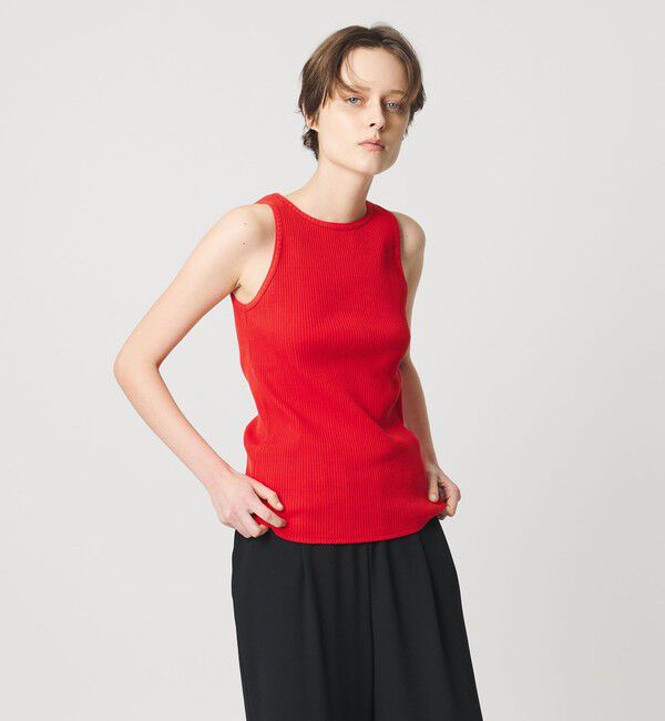AEWEN MATOPH「＜AEWEN MATOPH＞リブ アシンメトリータンクトップ」|タンクトップ|RED