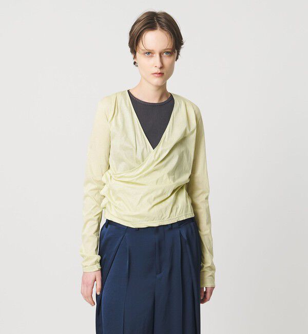 AEWEN MATOPH「＜AEWEN MATOPH＞ジャージーカシュクールカーディガン」|カーディガン|LIME