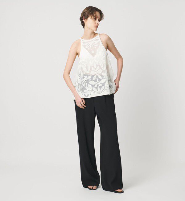 AEWEN MATOPH「＜AEWEN MATOPH＞メッシュジャガード アシンメトリーフレアキャミソール」|キャミソール|