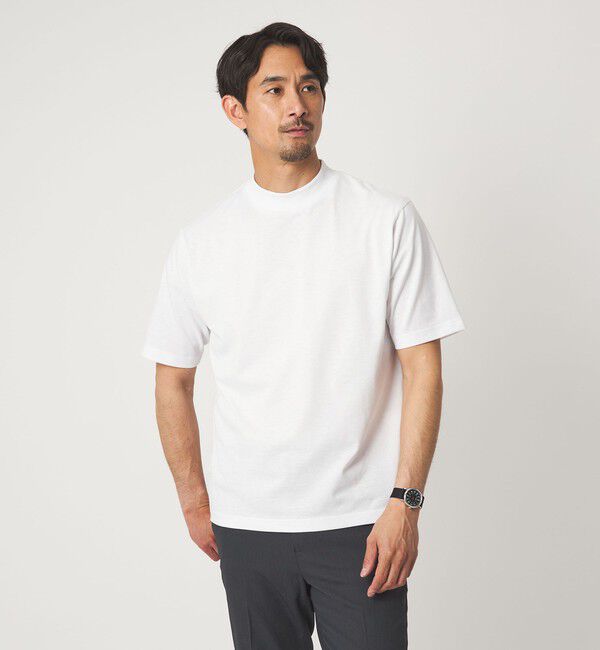 UNITED ARROWS green label relaxing「【WEB限定】JUST fit デイリー モック 半袖 Ｔシャツ カットソー -吸水速乾・抗菌-」|Tシャツ・カットソー|WHITE