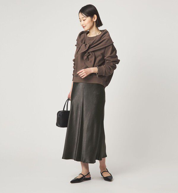 UNITED ARROWS green label relaxing「サテン ナロー スカート」|フレア|