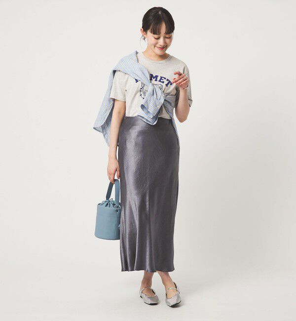 UNITED ARROWS green label relaxing「サテン ナロー スカート」|フレア|