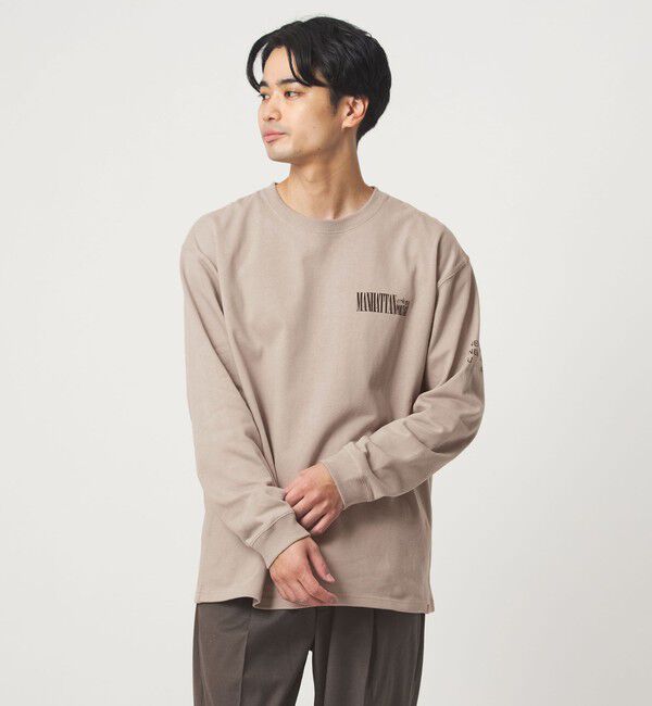 UNITED ARROWS green label relaxing「【別注】＜Manhattan Portage＞プリント 長袖 Tシャツ」|Tシャツ・カットソー|BEIGE