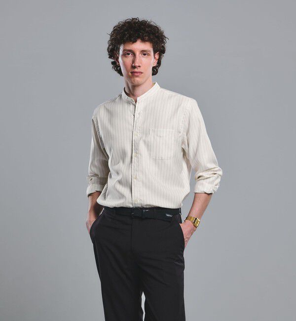 UNITED ARROWS green label relaxing「W/R オックスフォード バンドカラー 長袖 シャツ」|シャツ・ブラウス|NATURAL