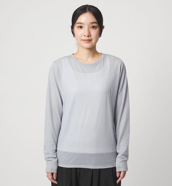 UNITED ARROWS green label relaxing「【WEB限定】＜at ease＞シアー テンジク ロングスリーブ カットソー」|Tシャツ・カットソー|