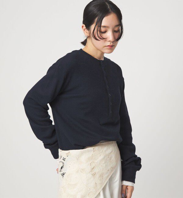 UNITED ARROWS green label relaxing「【WEB限定】＜at ease＞ワッフル ヘンリーネック ロングスリーブ カットソー」|Tシャツ・カットソー|