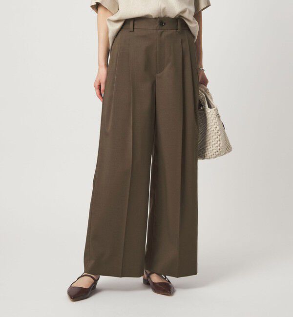 UNITED ARROWS green label relaxing「［size SHORT/TALLあり］ツイル イージー ワイド パンツ」|スラックス|