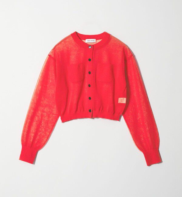 EMMEL REFINES「＜EMMEL REFINES＞EM HW FILMY シアー クルーネック カーディガン」|カーディガン|RED
