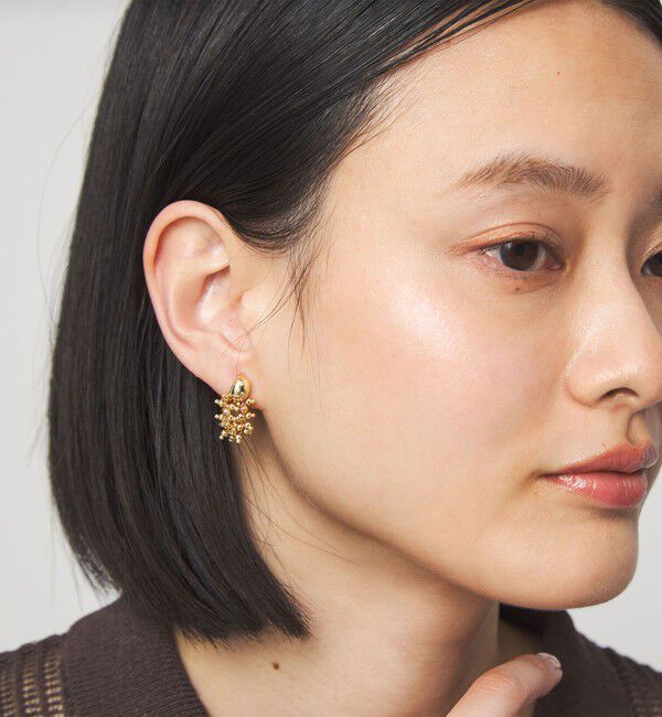 UNITED ARROWS green label relaxing「オーバルメタル＆ツブツブミックス イヤリング」|イヤリング|