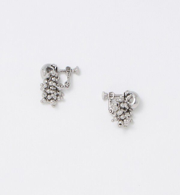 UNITED ARROWS green label relaxing「オーバルメタル＆ツブツブミックス イヤリング」|イヤリング|SILVER