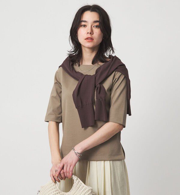 UNITED ARROWS green label relaxing「ボートネック ポンチ プルオーバー カットソー 接触冷感 UVカット」|Tシャツ・カットソー|