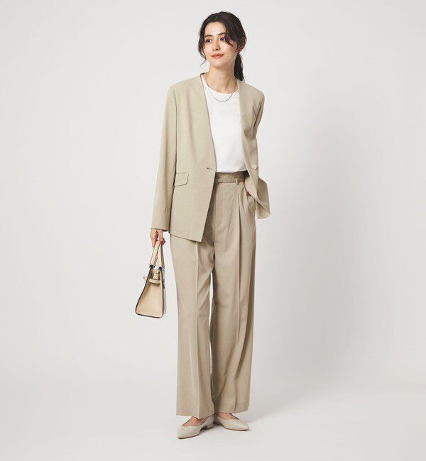 UNITED ARROWS green label relaxing「［size SHORT/TALLあり］サラフール ワイド パンツ ストレッチ 接触冷感 UVカット」|スラックス|