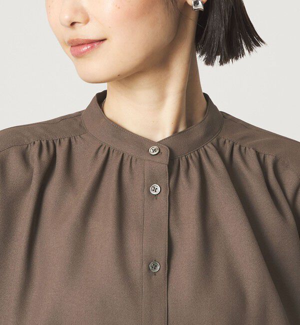 UNITED ARROWS green label relaxing「袖ボリューム ギャザー ブラウス マシンウォッシャブル 通気性」|シャツ・ブラウス|