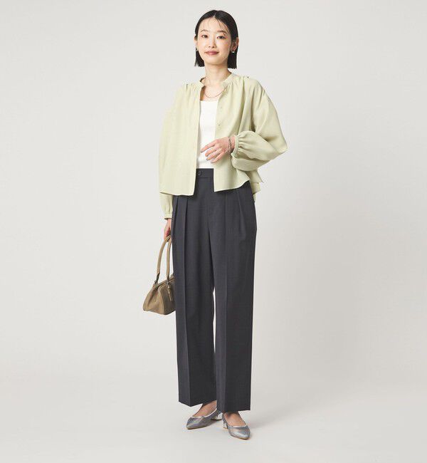 UNITED ARROWS green label relaxing「袖ボリューム ギャザー ブラウス マシンウォッシャブル 通気性」|シャツ・ブラウス|