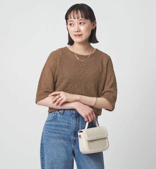 UNITED ARROWS green label relaxing「ノットヤーン ショートスリーブ プルオーバー ウォッシャブル」|ニット・セーター|