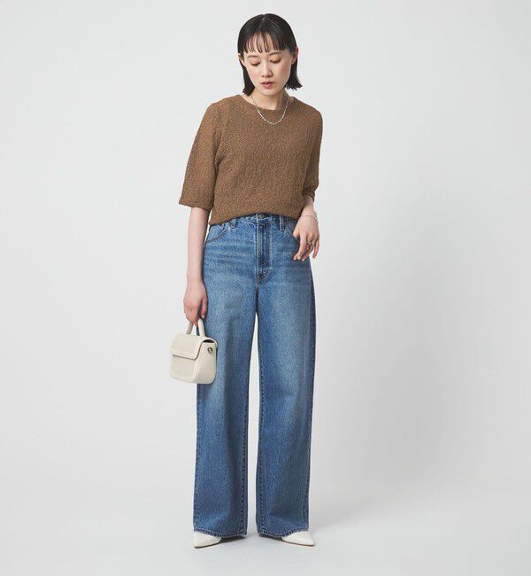 UNITED ARROWS green label relaxing「ノットヤーン ショートスリーブ プルオーバー ウォッシャブル」|ニット・セーター|