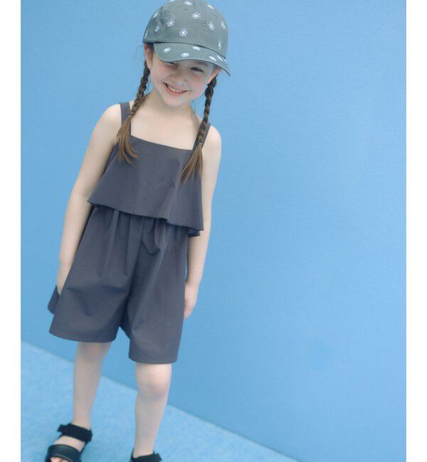 UNITED ARROWS green label relaxing「ラッフルサロペット/ キッズ 120cm-130cm」|オールインワン|DK.GRAY