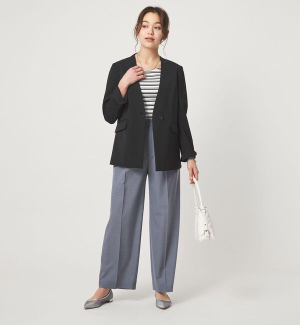 UNITED ARROWS green label relaxing「［size SHORTあり］サラフール ノーラペル ジャケット ストレッチ 接触冷感 UVカット」|ノーカラージャケット|